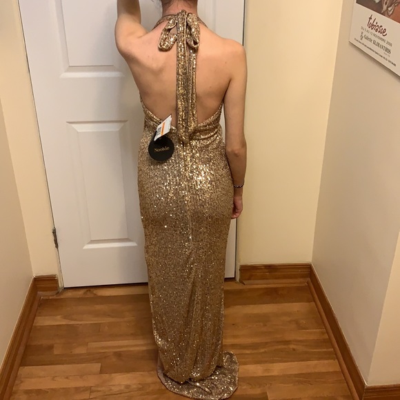 Gold Sequin Gown - Picture 4 of 6